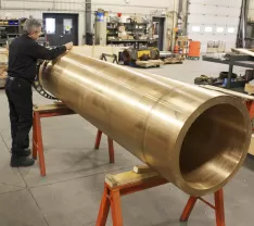 Centrifugal bronze liner