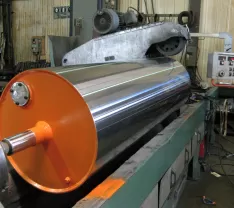 Chrome plating and polishing of rolls